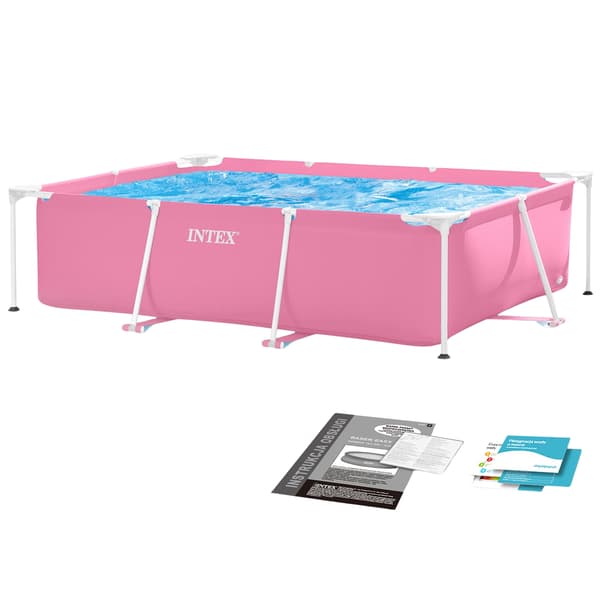 Stor rektangulär ram trädgårdspool 220 x 150 cm INTEX 28266