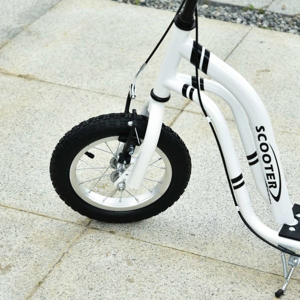 Børnescooter Fra 5 År, Børnescooter, Cityscooter Med Luftdæk, 12 Tommer, Gummi, Aluminium, Hvid