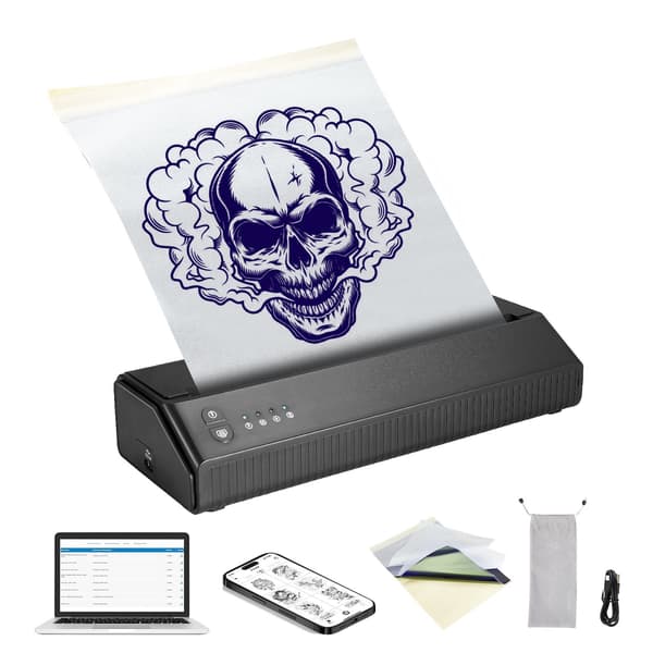 Tatoveringsstencilprinter, Bluetooth termisk, 10 overføringsark