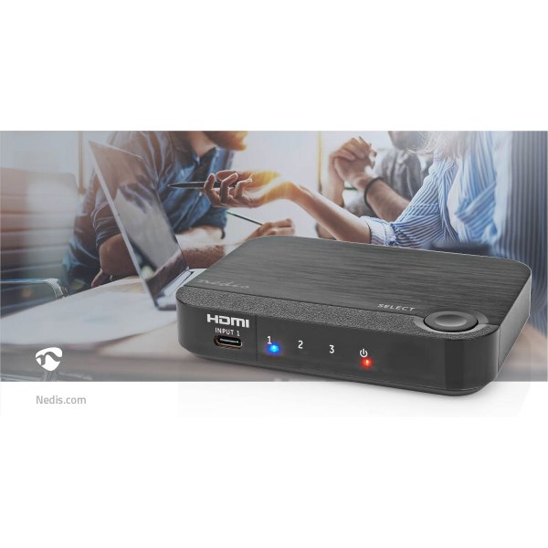 HDMI ™ Converter | 1x USB-C™ / 2x HDMI ™ -indgang | 1x HDMI™ Output | 1-vejs | 4K@60Hz | 18 Gbps | ABS | Antracit