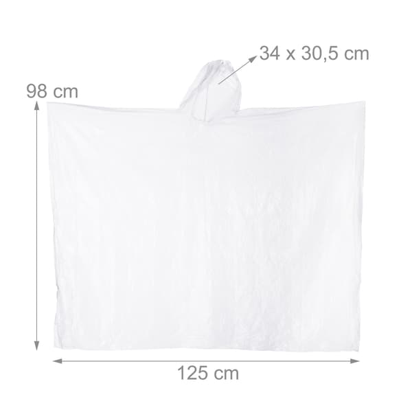Engangs regnponcho, sæt med 20 stk