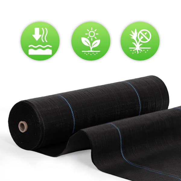 Ukrudtsmåtte, sort UV-resistent, 1,6×20 m, 150 g/m²