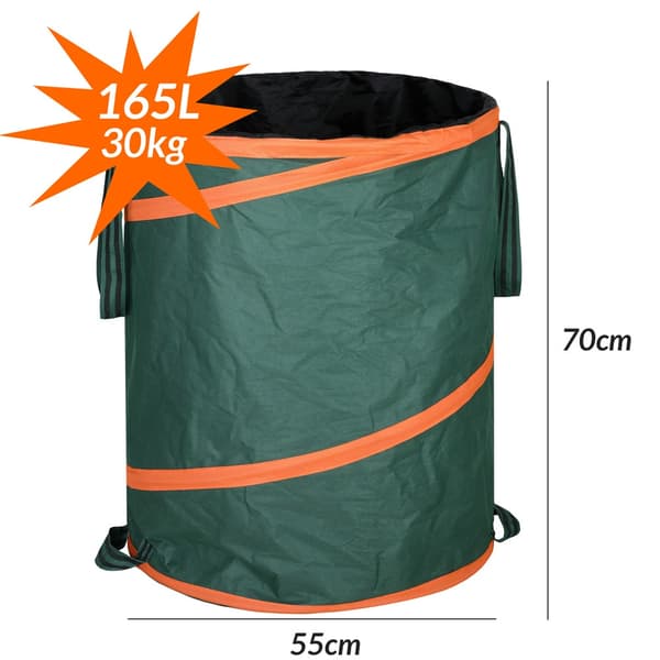 Haveaffaldsposer, 3-pak, 165 l, Holdbare, Sammenklappelige