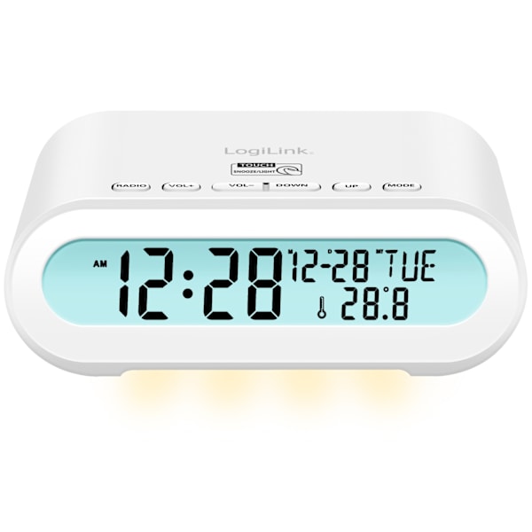 Clockradio Temp/Fugtighed USB-C/Batteridrift Hvid