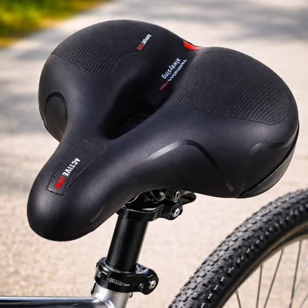 Cykelsadel, Bred skum, Reflekterende, Ventileret