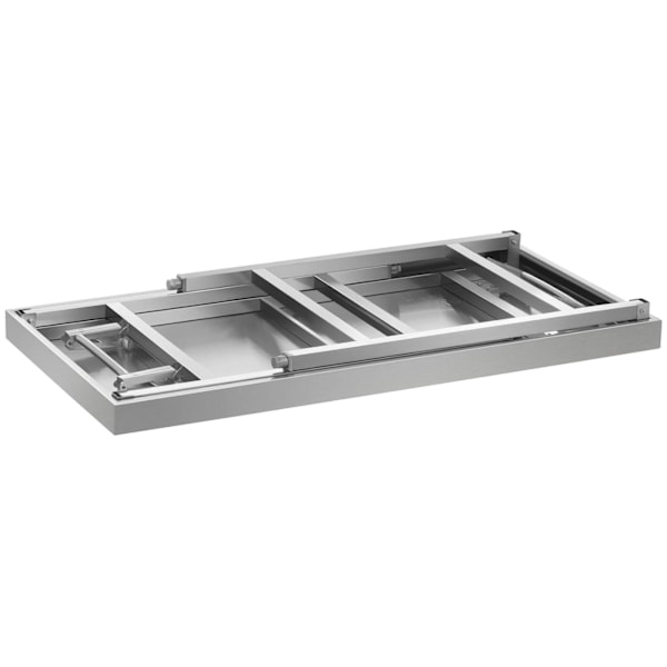 Spisebord i rustfrit stål, foldbart, 100 x 60 cm