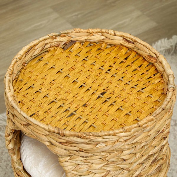 Raapimistynnyri, 50 cm korkea, kissan tynnyri 2 luolalla, raapimistolppa tyynyllä, vesihyasintista valmistettu kissatorni, kissoille enintään 3,5 kg,