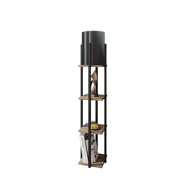 Gulvlampe Nora - Sort, Natur