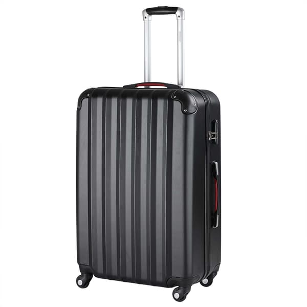 Hård kuffert, sort, 90 l, ABS-plast, 360 hjul