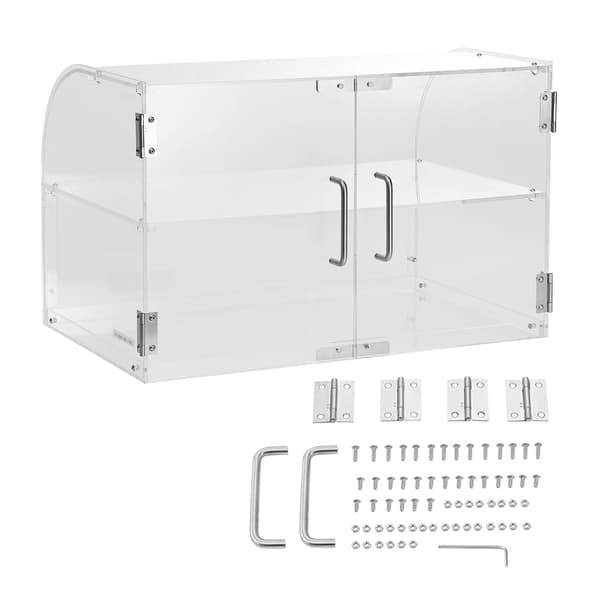 Bakverksdisplay, 2-våningar akryl, bakdörr, 56 cm
