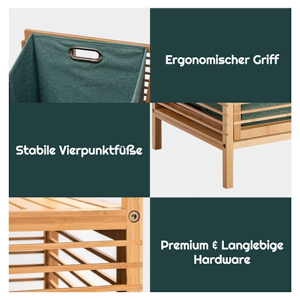 Utfällbar tvättkorg Utfällbar tvättkorg badrumshylla 40,5 x 33 x 95,5 cm natur