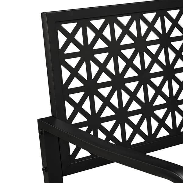 Sort stål havebænk – geometrisk design