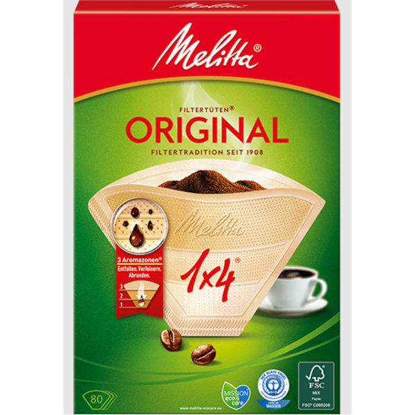 Kaffefilter Original 1X4 Ubleget 80-pak 18 stk DFP