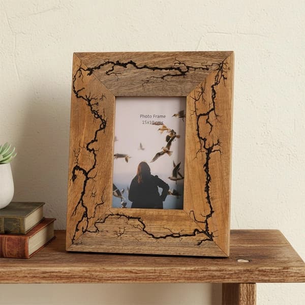Fotoram i mangoträ 10x15 cm – Unik design