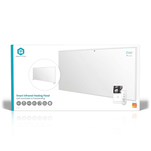 SmartLife Infraröd värmepanel | 700 W | 1 Värmeinställning | Justerbar termostat | Fjärrkontroll | IP44 | Vit