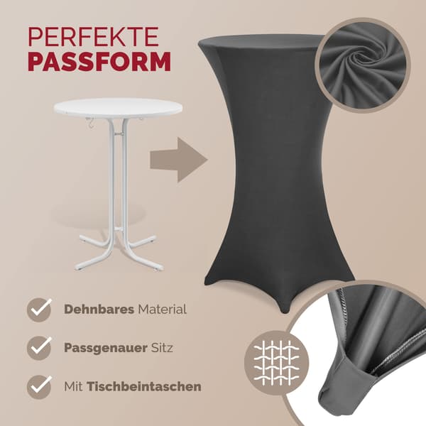 Cocktailbordbetræk, antracit, 60 cm diameter