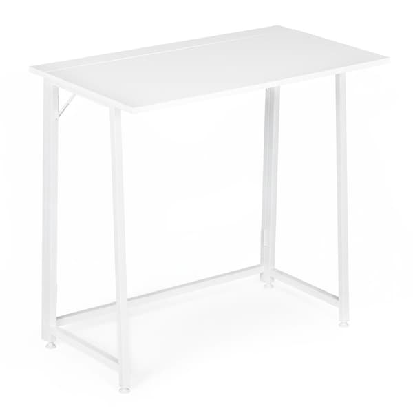 Hopfällbart laptopbord 80x45 cm, vit MDF, platsbesparande