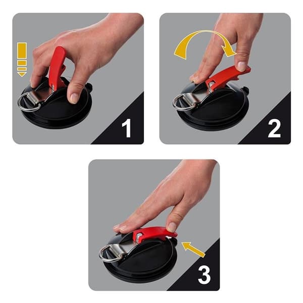 Sugkoppsfäste med ring + 2 S-krokar