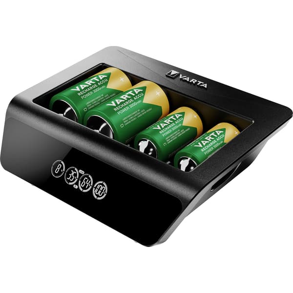 Universal LCD-batterioplader til AA, AAA, C, D, 9V