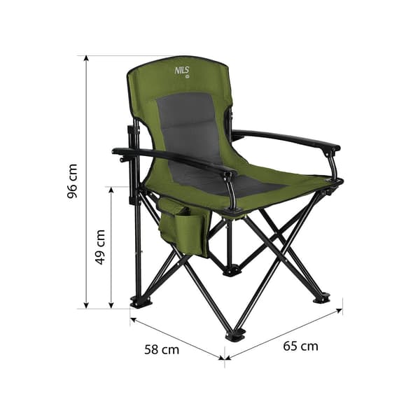 Grön campingstol, hopfällbar, lätt design