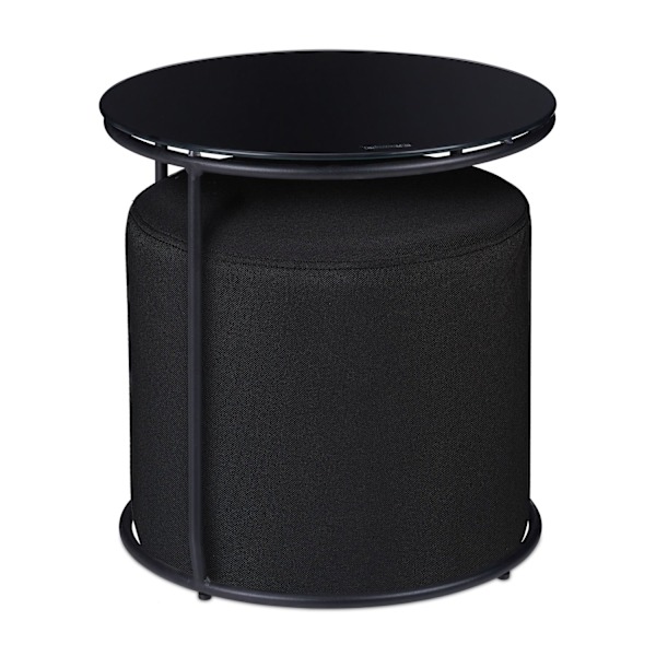 Sidebord med fodskammel sort