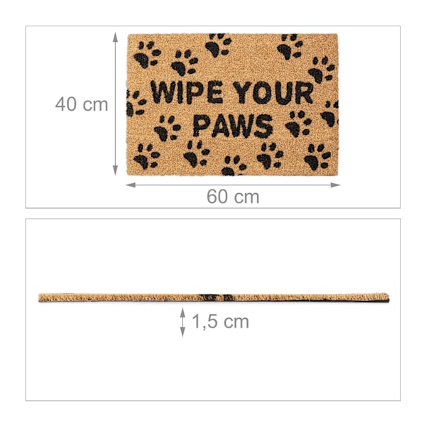 Dørmåtte kokosfiber Wipe Your Paws