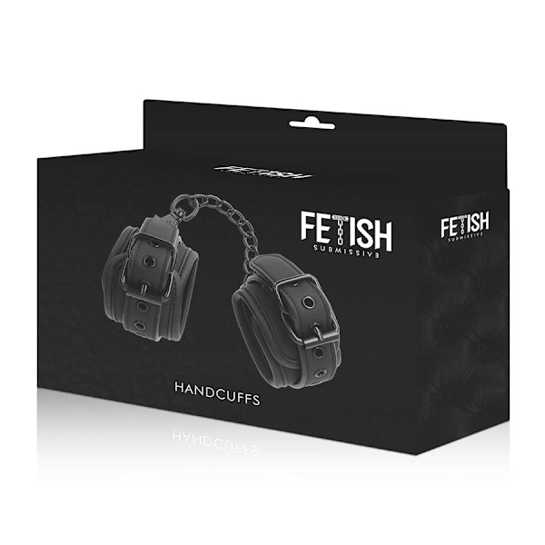 Fetish Submissive - Vegansk læderhåndjern med noprenfor