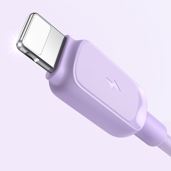 Kabel för iPhone USB-A - Lightning 2.4A 1.2m lila