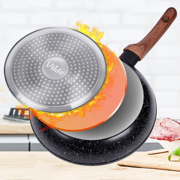 Set med 3 non-stick stekpannor för alla spisar, diskmaskinssäkra