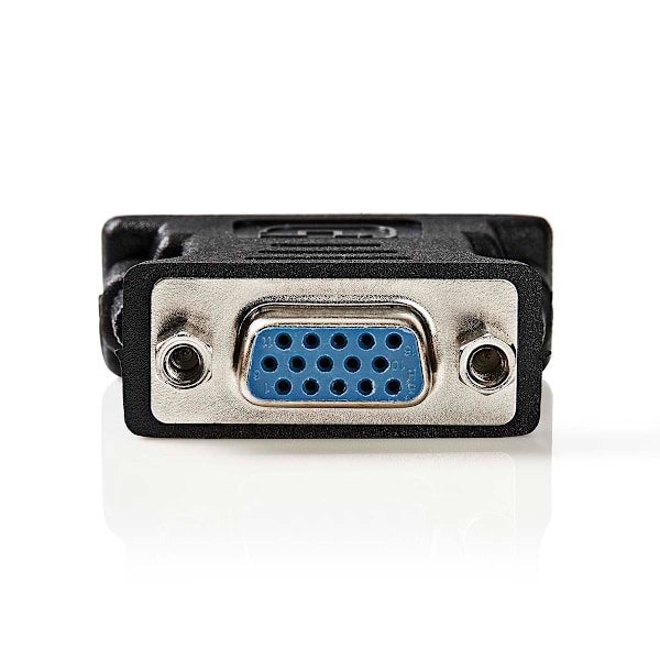 DVI-adapter | DVI-I 24+5-Pin Han | VGA Hun | Nikkelplateret | Lige | PVC | Sort | Box