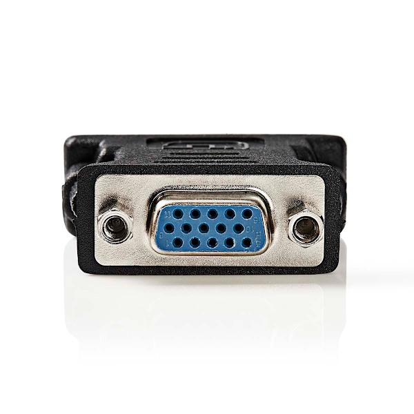 DVI-sovitin | DVI-I 24+5-Pin Uros | VGA Naaras | Niklattu | Suora | PVC | Musta | Laatikko