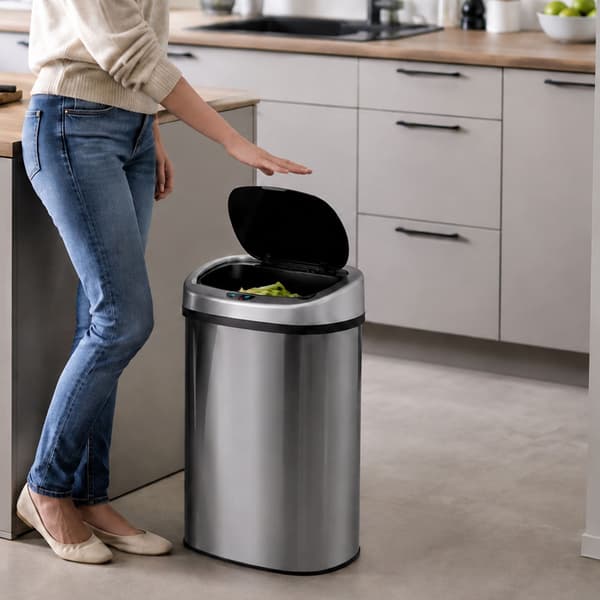 50L sensorbehållare i rostfritt stål – silver
