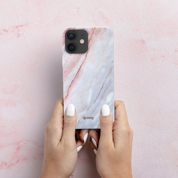 Crong Marble Cover - Cover til iPhone 12 Mini (Pink)