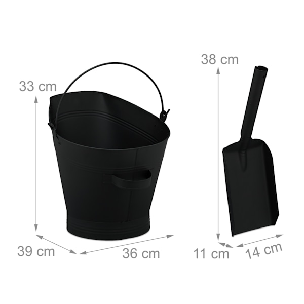 Tuhkakuppi lapiolla 11 l