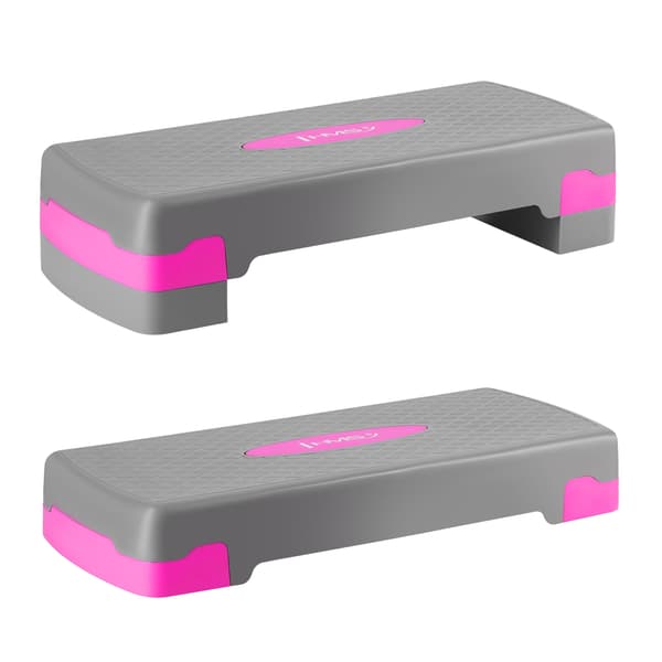 Aerobic Stepper, Justerbar höjd, Grå/Rosa