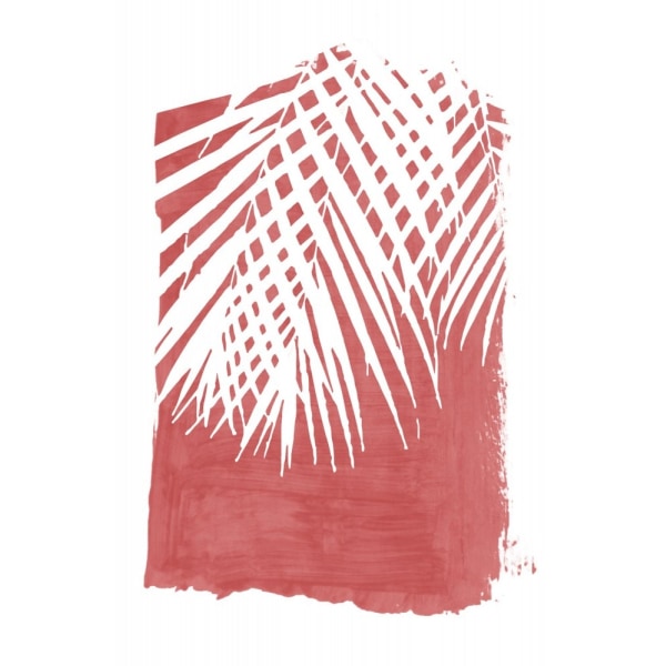 Red Palm Leaves Silhouette - 50x70 cm