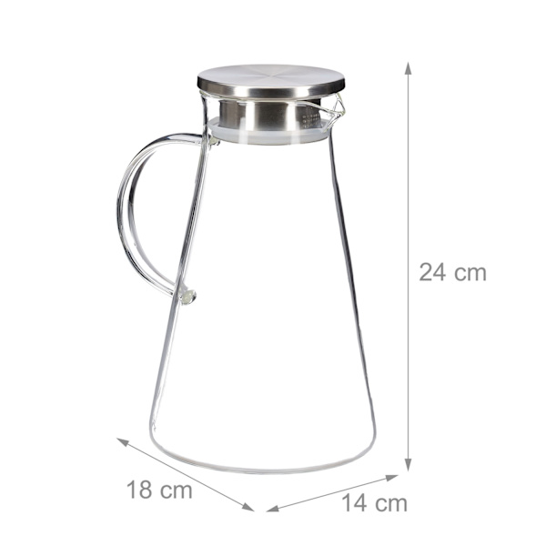 Glaskaraffel med låg 1,8 liter
