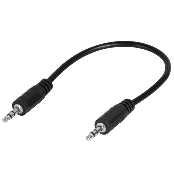3,5 mm han-til-han stereolydkabel, 0,2 m, sort