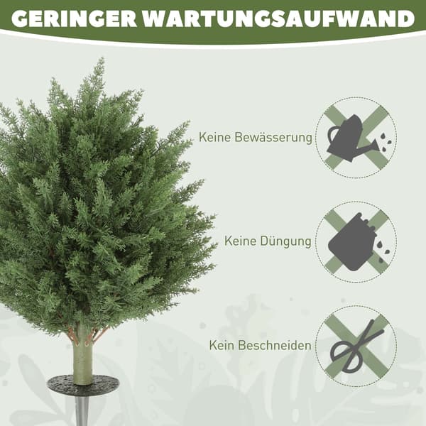 Konstgjorda cypressväxter, UV-resistenta, 2-pack, 40x60 cm