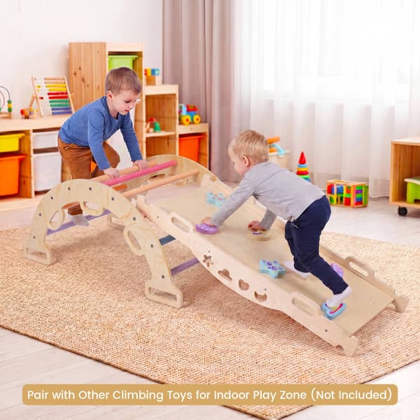Montessori træ gyngebue med pude