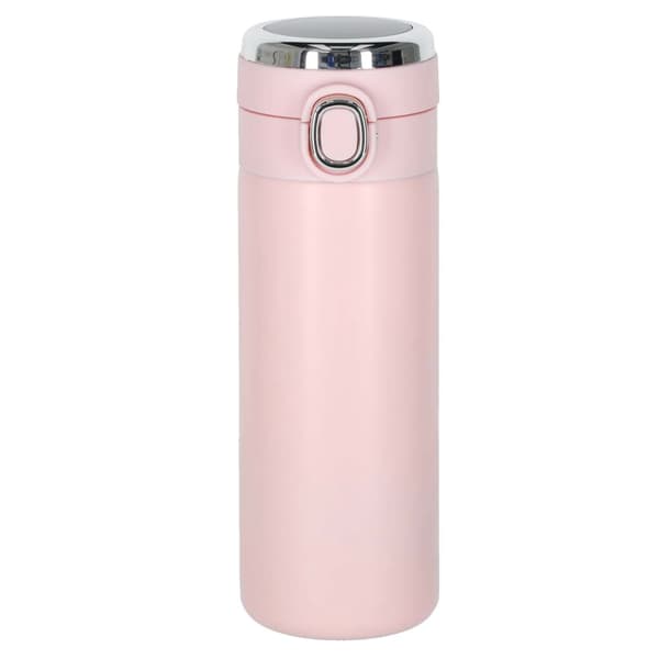 Isoleret rejsekrus med LED-temperaturdisplay, 350 ml, lyserød
