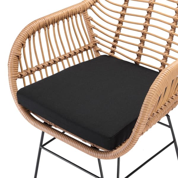 2-delt rattan balkonsæt med hynder, indendørs/udendørs