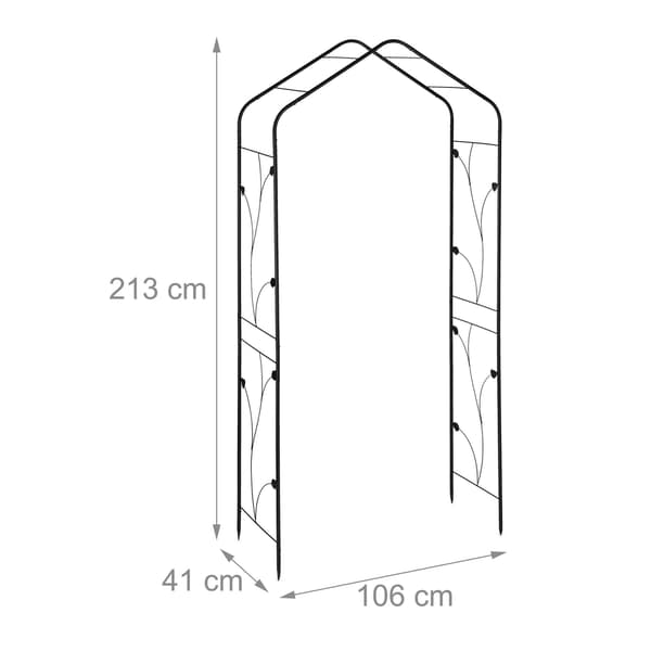 Metal Rose Arch i sort