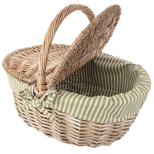 Flätad picknickkorg, stängd, 42x32x35 cm