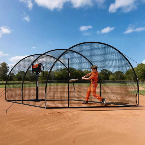 Baseball Batting Cage Net, 6,2 m, Bærbar, Pitching Machine Slot