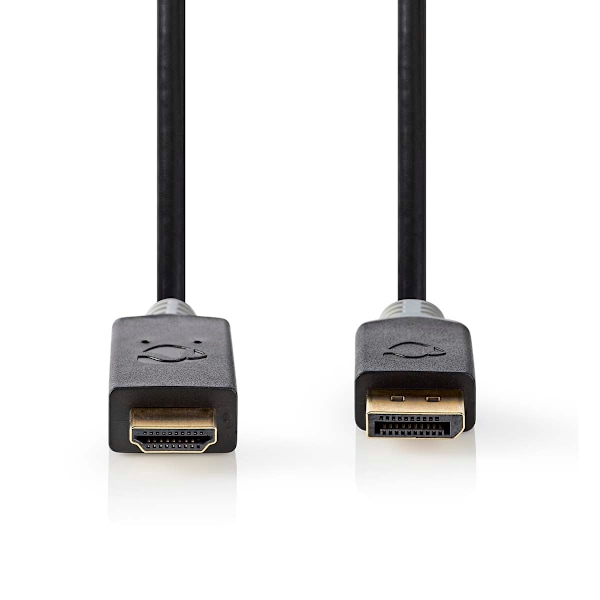 DisplayPort kaapeli | DisplayPort uros | HDMI™ liitin | 4K@30Hz | Kullattu | 2.00 m | Pyöreä | PVC | Antrasiitti | Laatikko