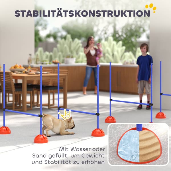 Agilityset för hundar, 4 justerbara häckar med bärväska