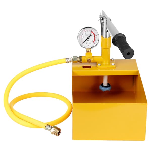 Hydrostatisk testpump 25 bar, manometer, 5 liters tank, 1 m slang