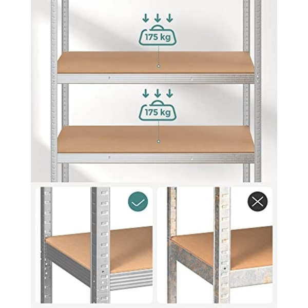 Heavy Duty stålgaragehylla, 875 kg kapacitet