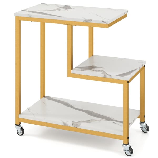 3-lags rullebord – marmorlook, G-formet design
